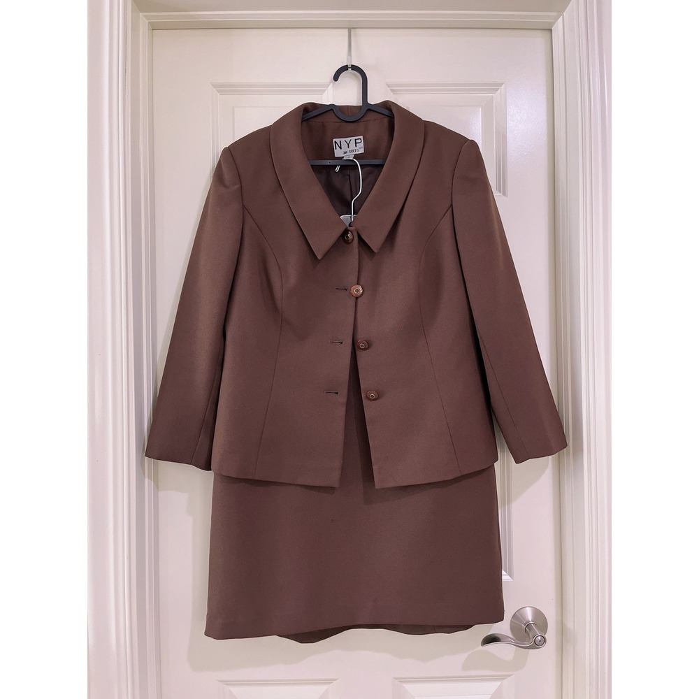 VTG NYP women brown 2- piece‎ sutis size 14